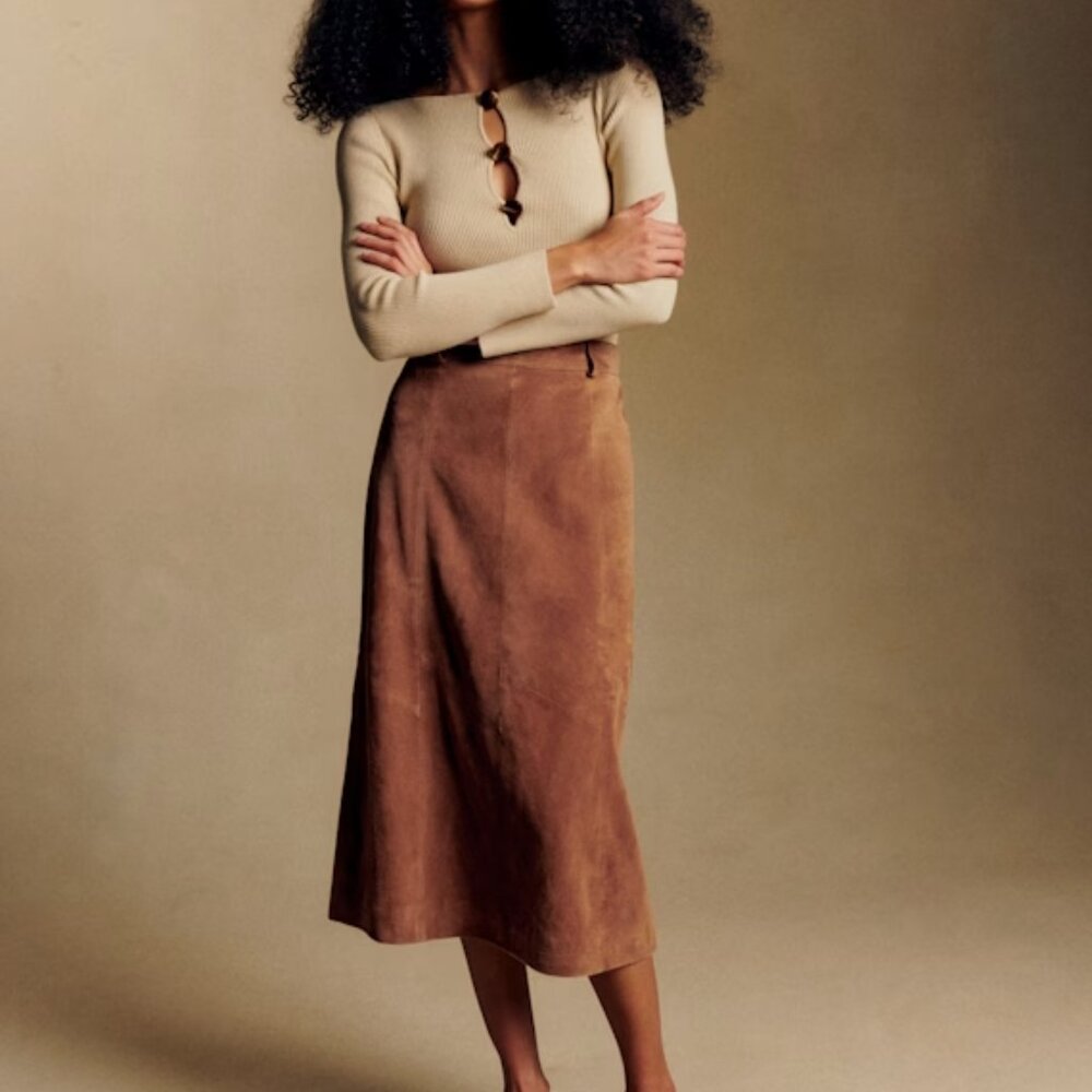 SEZANE - Meliora Skirt Camel - Size 38